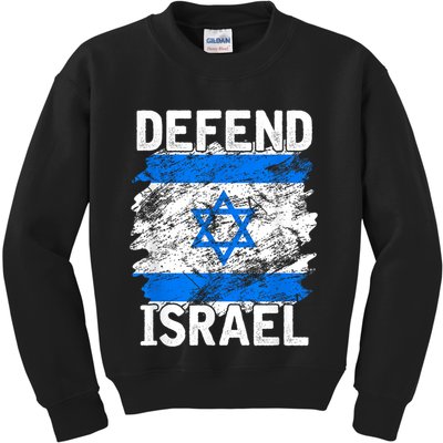 Defend Israel Support Israel I Stand With Israel Israel Flag Kids Sweatshirt