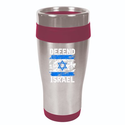 Defend Israel Support Israel I Stand With Israel Israel Flag 16oz Travel Tumbler