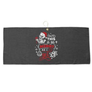 Dead Inside Skeleton Christmas Dancing Skeleton Christmas Large Microfiber Waffle Golf Towel