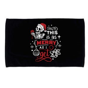 Dead Inside Skeleton Christmas Dancing Skeleton Christmas Microfiber Hand Towel