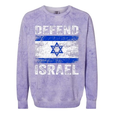 Defend Israel Support Israel I Stand With Israel Israel Flag Colorblast Crewneck Sweatshirt