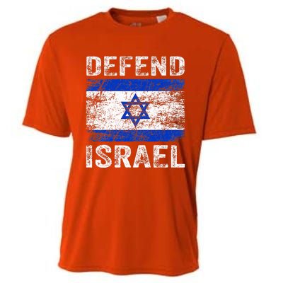 Defend Israel Support Israel I Stand With Israel Israel Flag Cooling Performance Crew T-Shirt