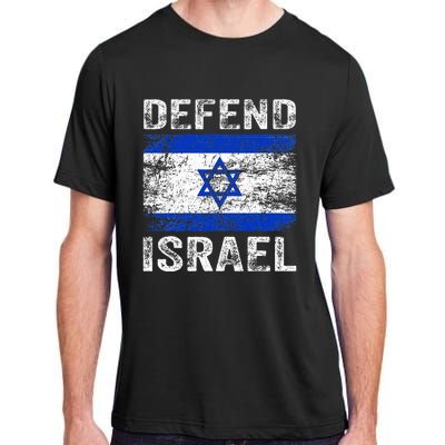 Defend Israel Support Israel I Stand With Israel Israel Flag Adult ChromaSoft Performance T-Shirt