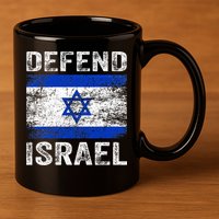 Defend Israel Support Israel I Stand With Israel Israel Flag 11oz C Handle Ceramic Mug