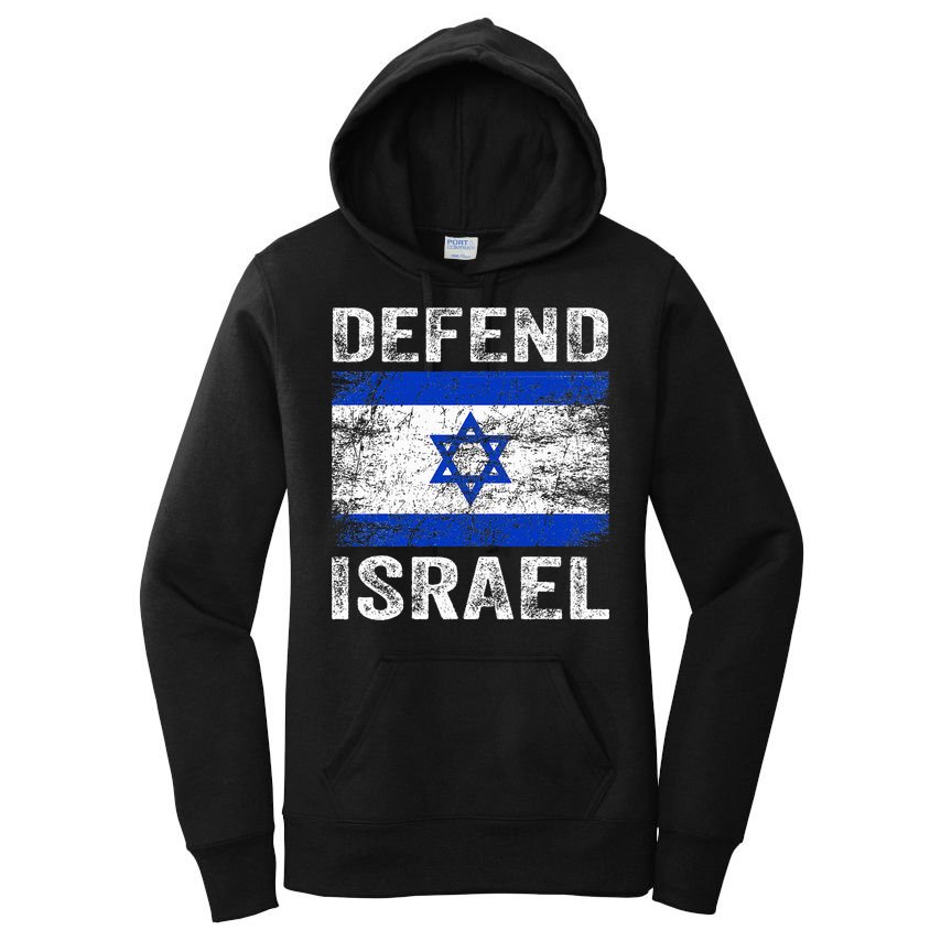 Defend Israel Support Israel I Stand With Israel Israel Flag Women's Pullover Hoodie