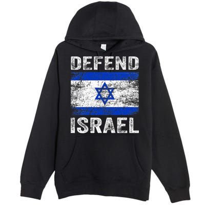 Defend Israel Support Israel I Stand With Israel Israel Flag Premium Pullover Hoodie