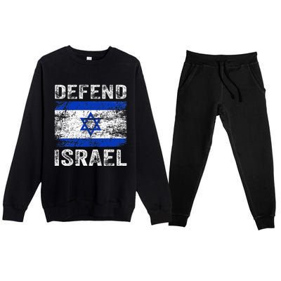 Defend Israel Support Israel I Stand With Israel Israel Flag Premium Crewneck Sweatsuit Set