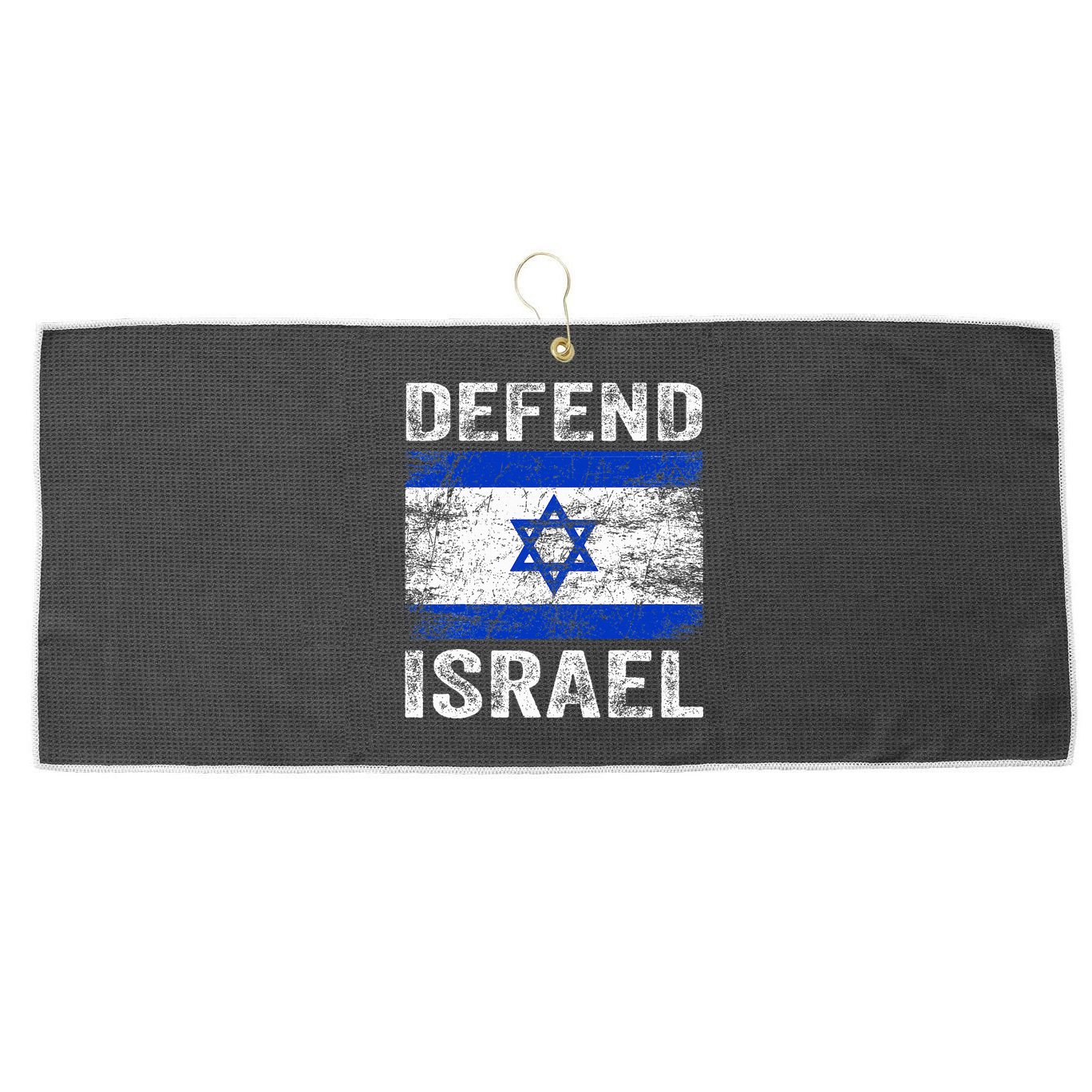 Defend Israel Support Israel I Stand With Israel Israel Flag Large Microfiber Waffle Golf Towel