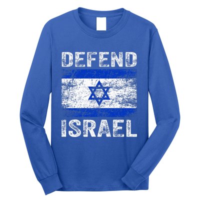 Defend Israel Support Israel I Stand With Israel Israel Flag Long Sleeve Shirt