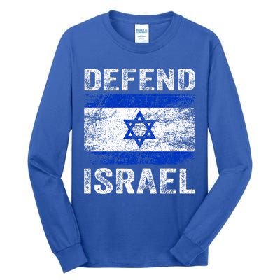 Defend Israel Support Israel I Stand With Israel Israel Flag Tall Long Sleeve T-Shirt