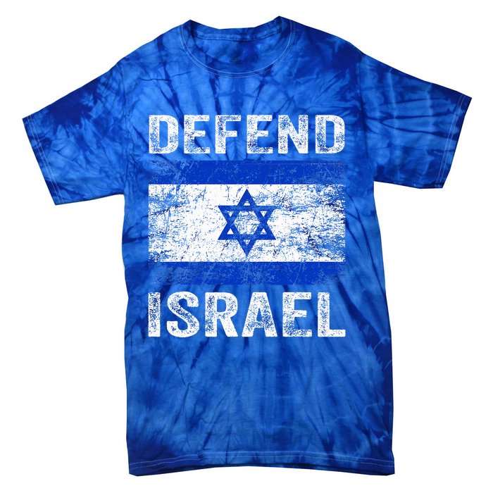 Defend Israel Support Israel I Stand With Israel Israel Flag Tie-Dye T-Shirt