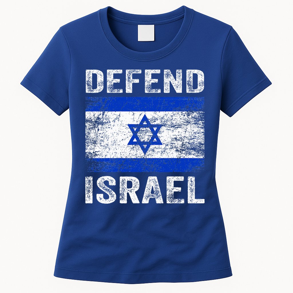 Defend Israel Support Israel I Stand With Israel Israel Flag Womens T-Shirt