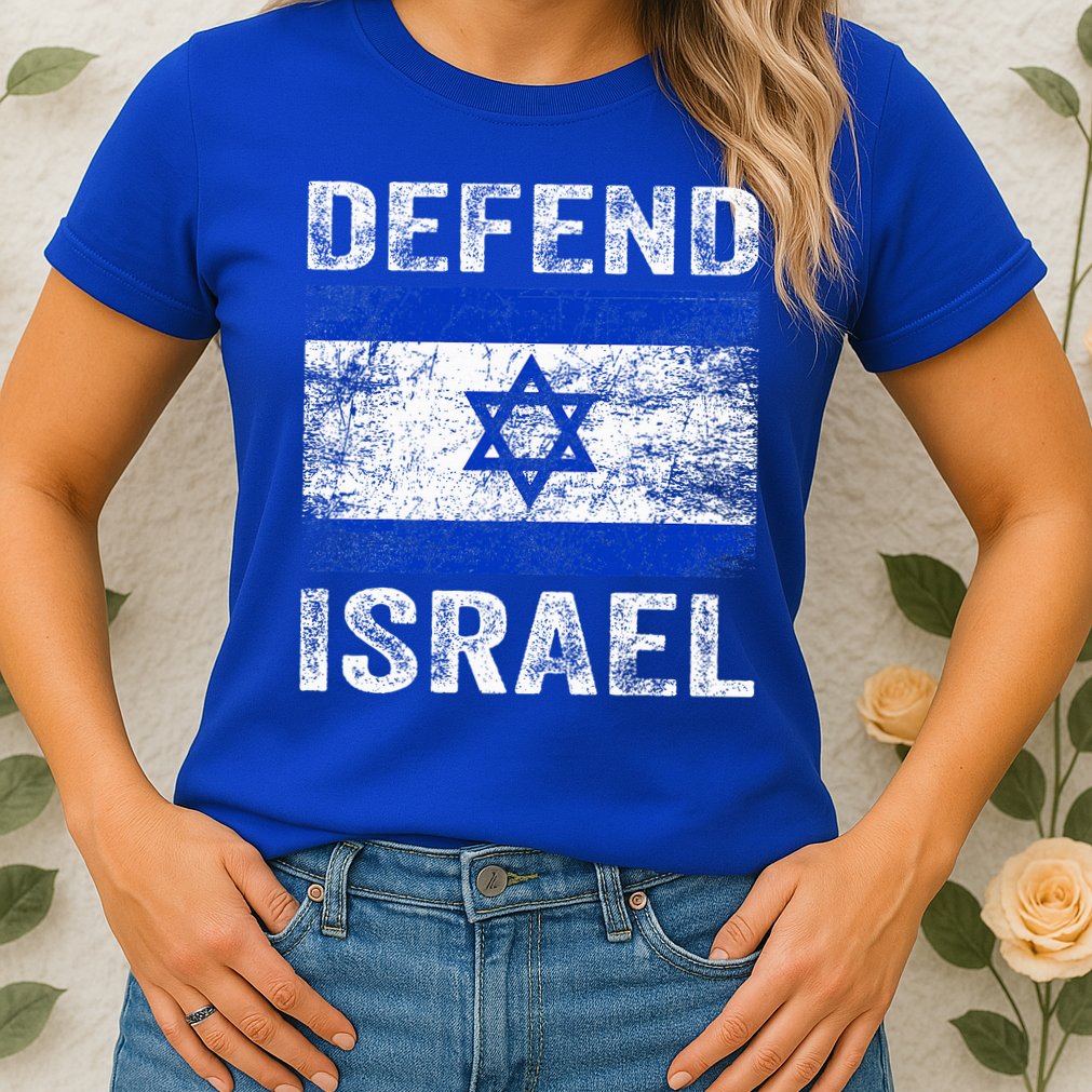 Defend Israel Support Israel I Stand With Israel Israel Flag Womens T-Shirt