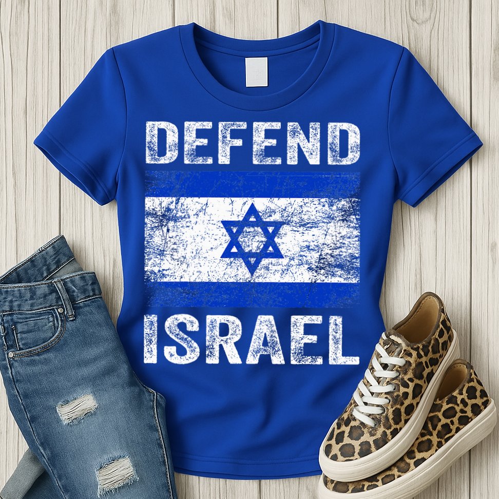 Defend Israel Support Israel I Stand With Israel Israel Flag Womens T-Shirt