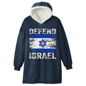 Defend Israel Support Israel I Stand With Israel Israel Flag Hooded Wearable Blanket