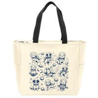 Dogs In Space Retro Dog Moon 90s Zip Tote Bag
