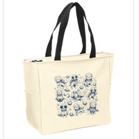 Dogs In Space Retro Dog Moon 90s Zip Tote Bag
