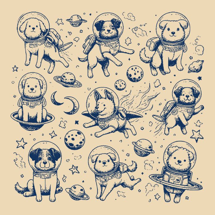 Dogs In Space Retro Dog Moon 90s Zip Tote Bag