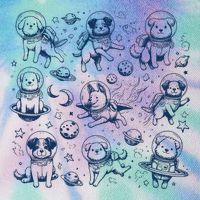 Dogs In Space Retro Dog Moon 90s Legacy Tie Dye Trucker Hat