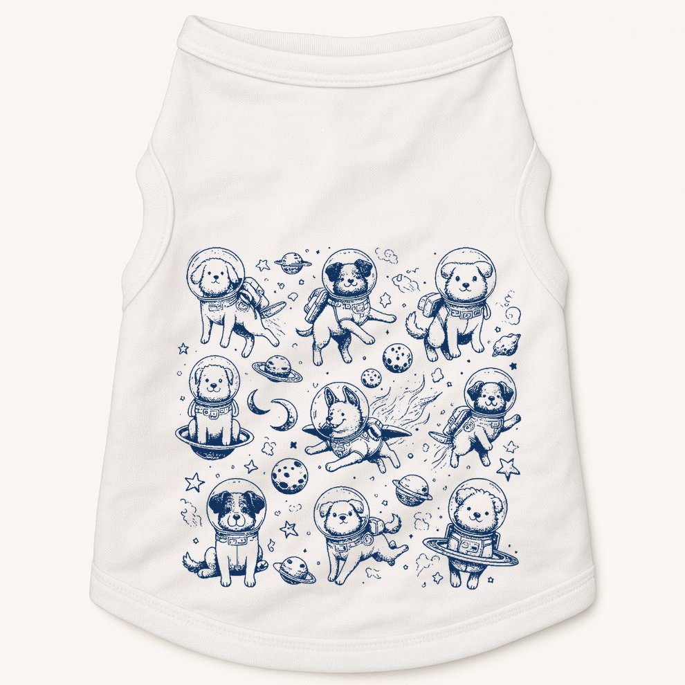 Dogs In Space Retro Dog Moon 90s Doggie Tank