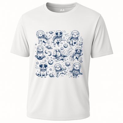 Dogs In Space Retro Dog Moon 90s Performance Shirt