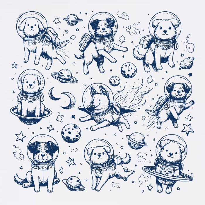 Dogs In Space Retro Dog Moon 90s Button