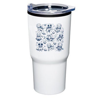 Dogs In Space Retro Dog Moon 90s Tumbler