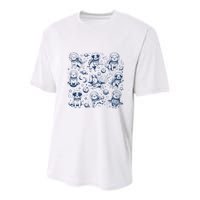Dogs In Space Retro Dog Moon 90s Youth Performance Sprint T-Shirt