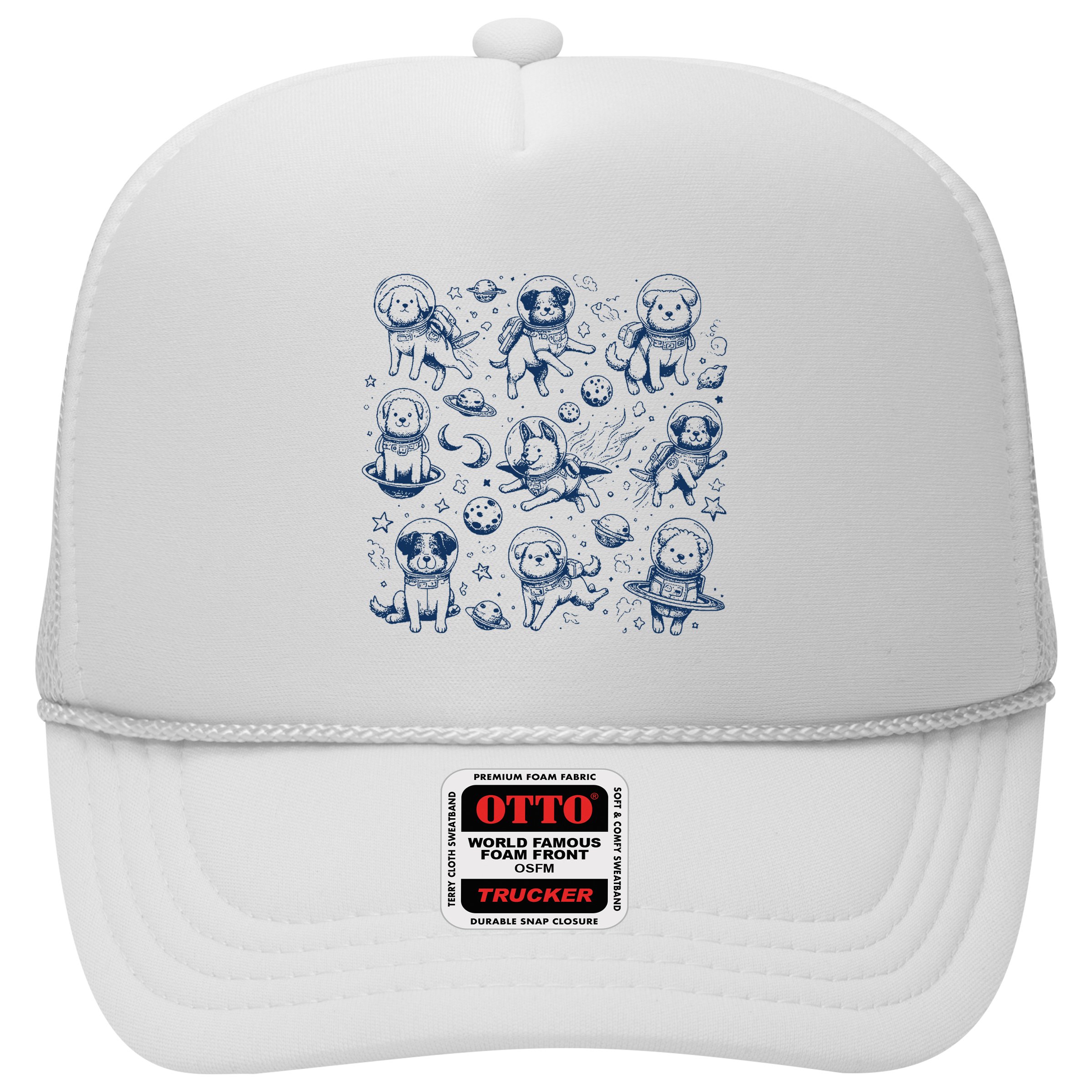 Dogs In Space Retro Dog Moon 90s Hat