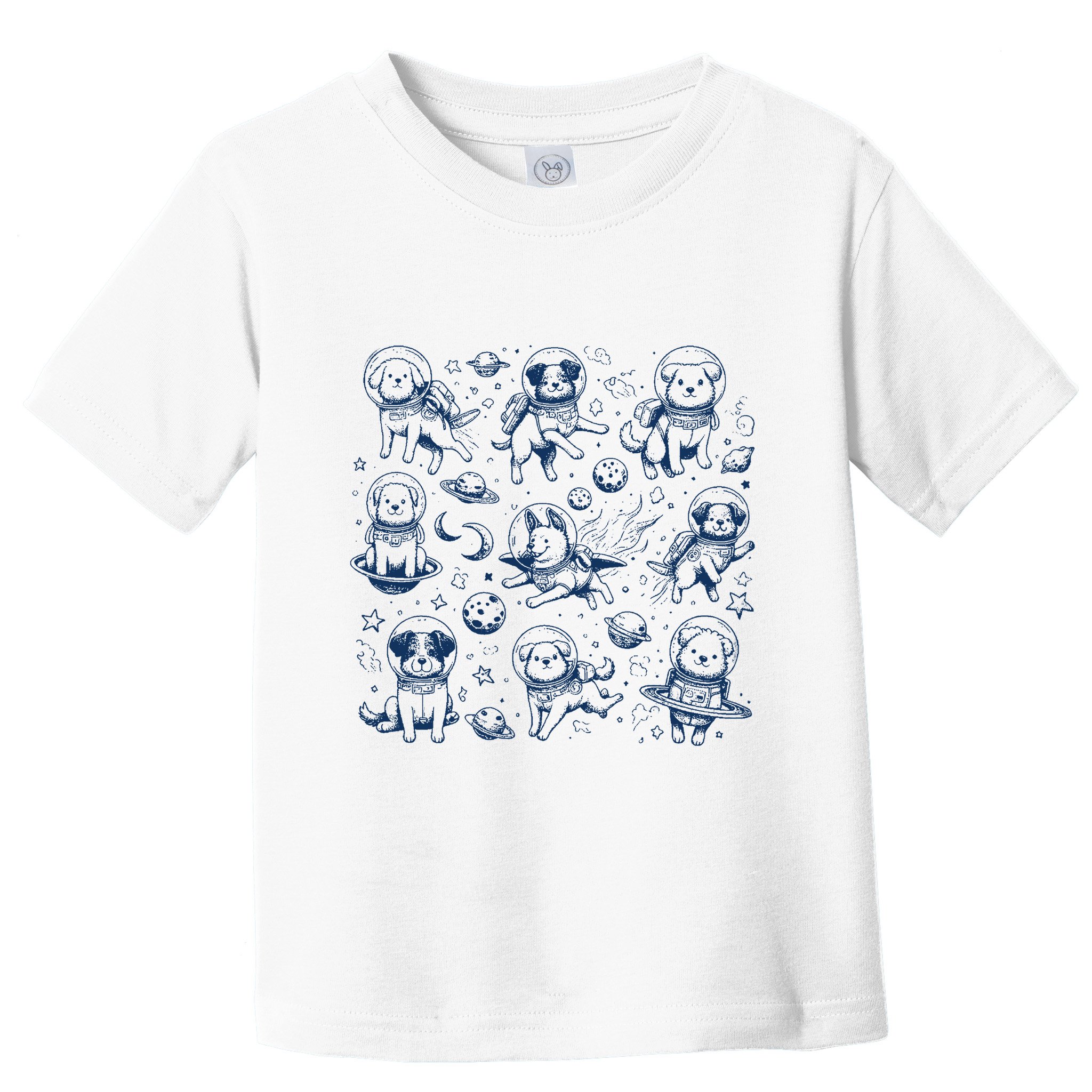Dogs In Space Retro Dog Moon 90s Toddler T-Shirt
