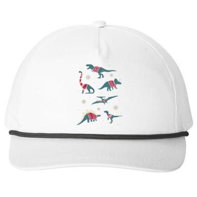 Dinos In Sweaters Snapback Five-Panel Rope Hat