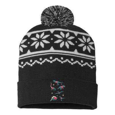 Dinos In Sweaters USA-Made Snowflake Beanie