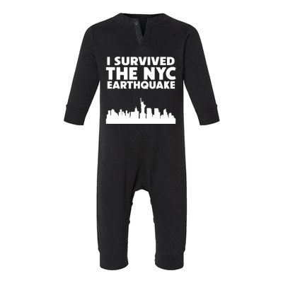 Deathbymayonnaise I Survived The Nyc Earthquake Infant Fleece One Piece