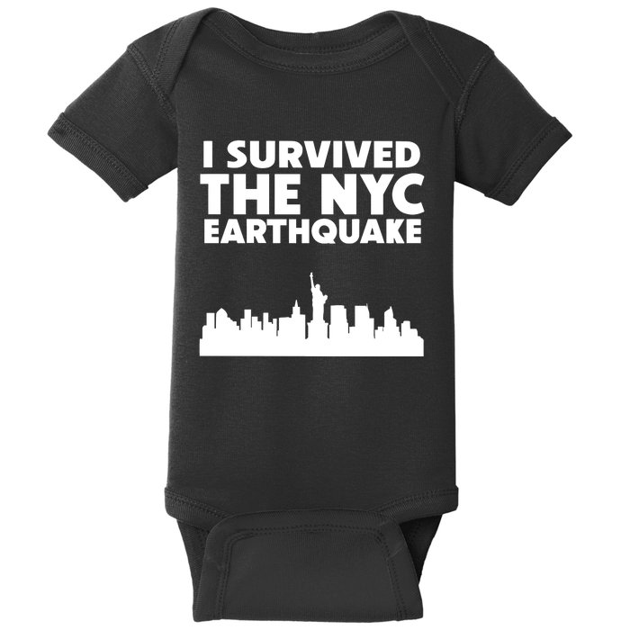 Deathbymayonnaise I Survived The Nyc Earthquake Baby Bodysuit