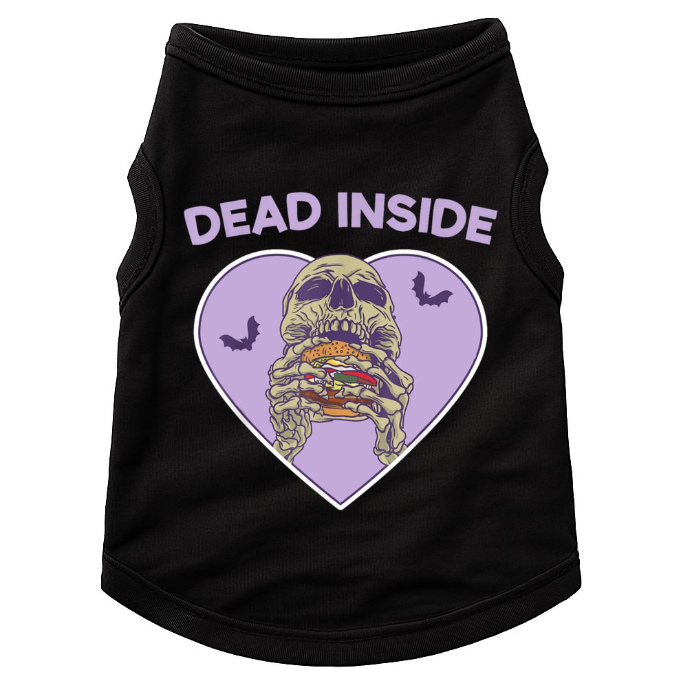Dead Inside Skeleton Funny Skeleton Eating Doggie Tank