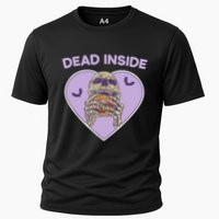 Dead Inside Skeleton Funny Skeleton Eating Cooling Performance Crew T-Shirt