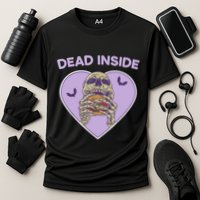 Dead Inside Skeleton Funny Skeleton Eating Cooling Performance Crew T-Shirt
