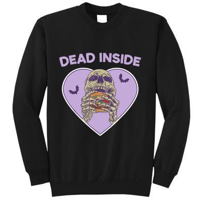 Dead Inside Skeleton Funny Skeleton Eating Sweatshirt