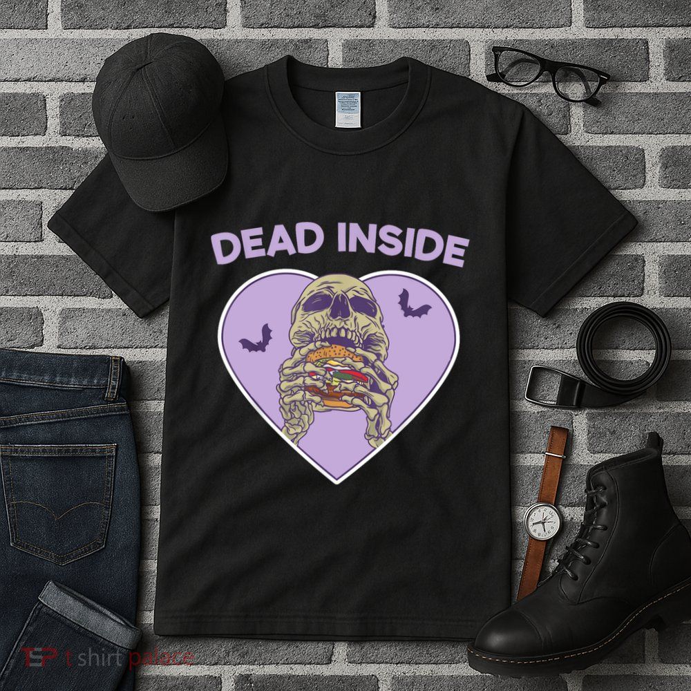 Dead Inside Skeleton Funny Skeleton Eating Tall T-Shirt