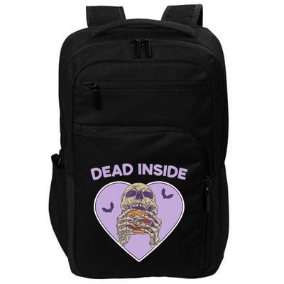 Dead Inside Skeleton Funny Skeleton Eating Impact Tech Backpack