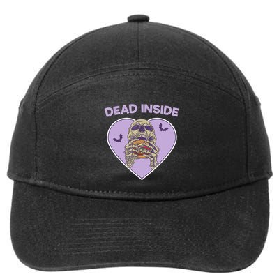 Dead Inside Skeleton Funny Skeleton Eating 7-Panel Snapback Hat