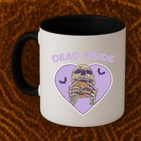Dead Inside Skeleton Funny Skeleton Eating Mug
