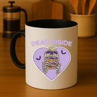 Dead Inside Skeleton Funny Skeleton Eating Mug