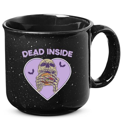 Dead Inside Skeleton Funny Skeleton Eating 15oz Campfire Ceramic Mug