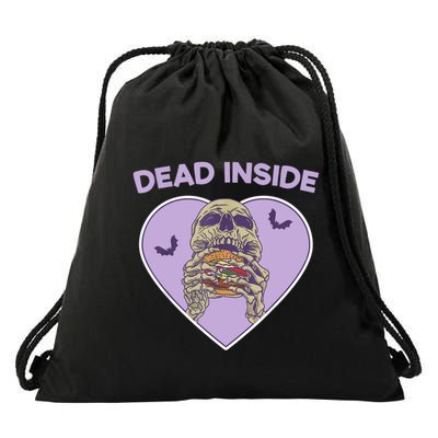 Dead Inside Skeleton Funny Skeleton Eating Drawstring Bag