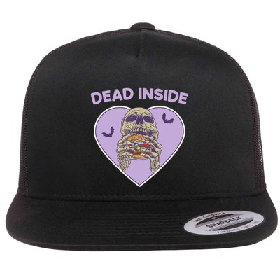 Dead Inside Skeleton Funny Skeleton Eating Flatbill Hat