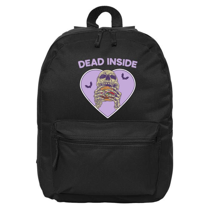 Dead Inside Skeleton Funny Skeleton Eating 16 in Basic Backpack