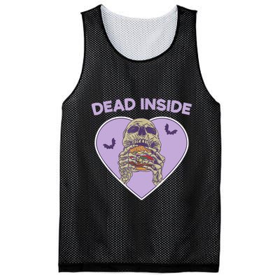 Dead Inside Skeleton Funny Skeleton Eating Mesh Reversible Basketball Jersey Tank
