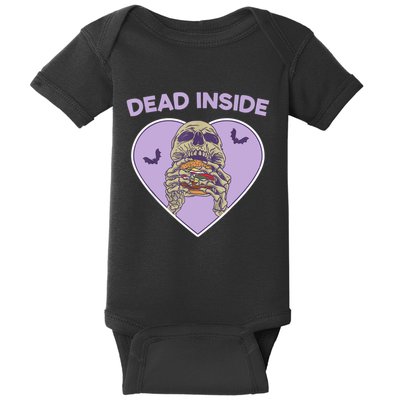Dead Inside Skeleton Funny Skeleton Eating Baby Bodysuit