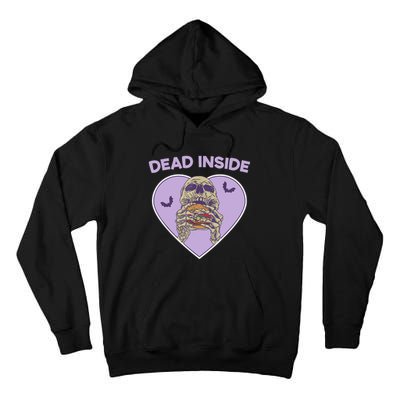 Dead Inside Skeleton Funny Skeleton Eating Tall Hoodie